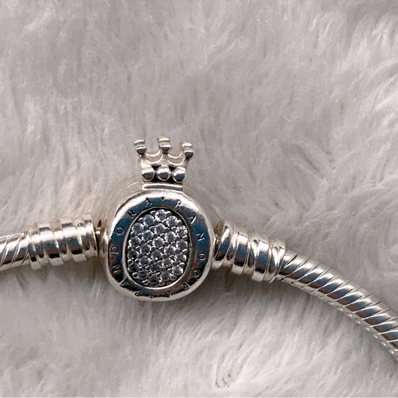 Genuine Pandora Snake Chain Crown O Clasp Bracelet - Picture 3 of 11